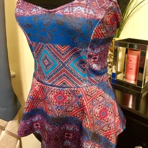 Abstract Cute Peplum Top